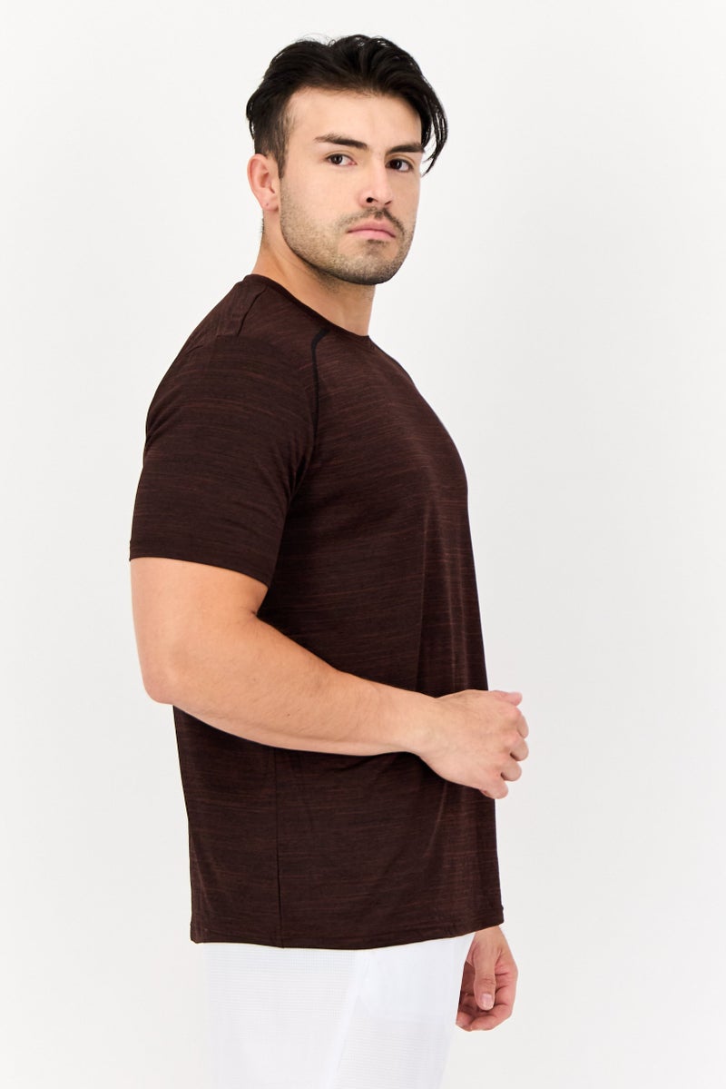 SKECHERS Men Sportswear Fit Short Sleeves Training T-Shirt, Brown  - Image 3