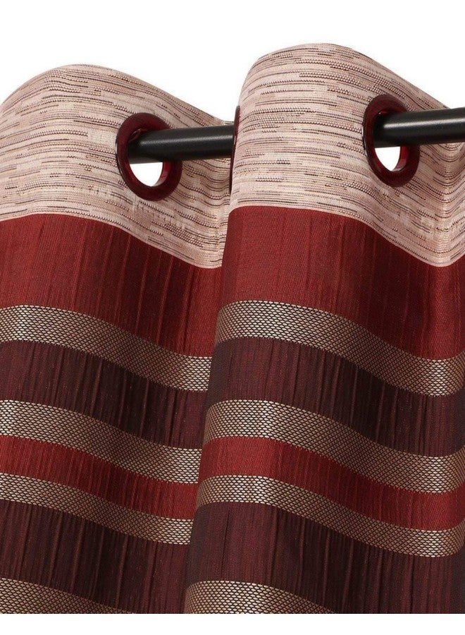 Galaxy Home Decor Jute Heavy Curtains for Door 7 Feet, Pack of 2, Maroon (Maroon, Door 7 Feet) - Image 3