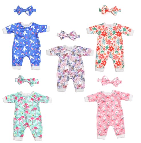 Sweet Dolly 5 Sets Baby Doll Accessories and Clothes Headbands Pajamas for 1518 Inch Dolls 10 PCs Total - Image 5
