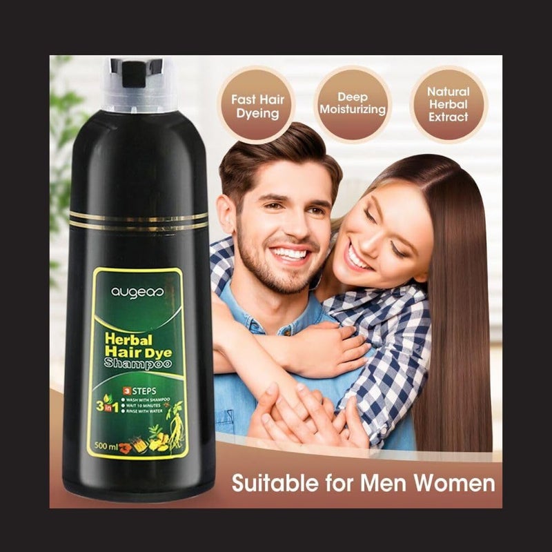 Nielies Instant Herbal Hair Coloring Shampoo for Grey Hair, 16.9 Fl Oz, For Women & Men, 3 in 1 Hair Black Dye Shampoo, Ammonia-Free - Image 4
