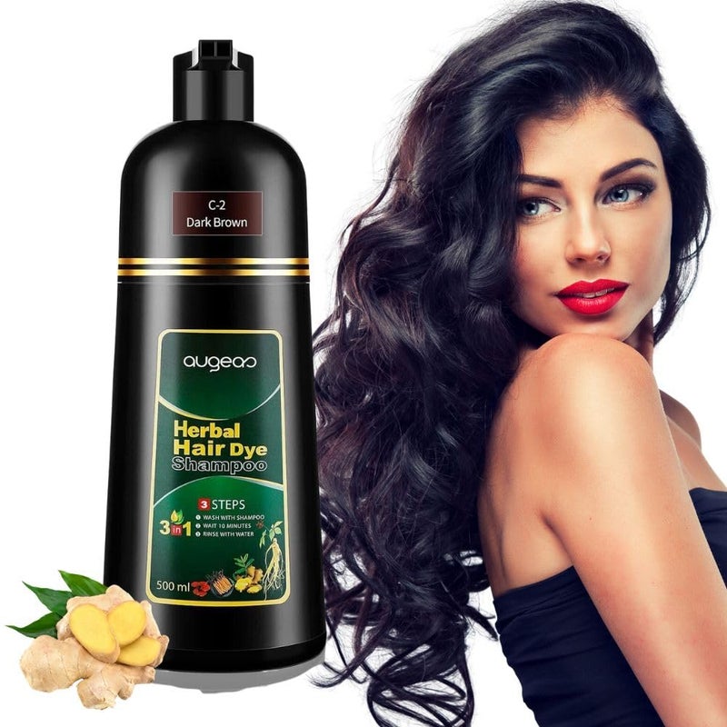 Nielies Instant Herbal Hair Coloring Shampoo for Grey Hair, 16.9 Fl Oz, For Women & Men, 3 in 1 Hair Black Dye Shampoo, Ammonia-Free - Image 1