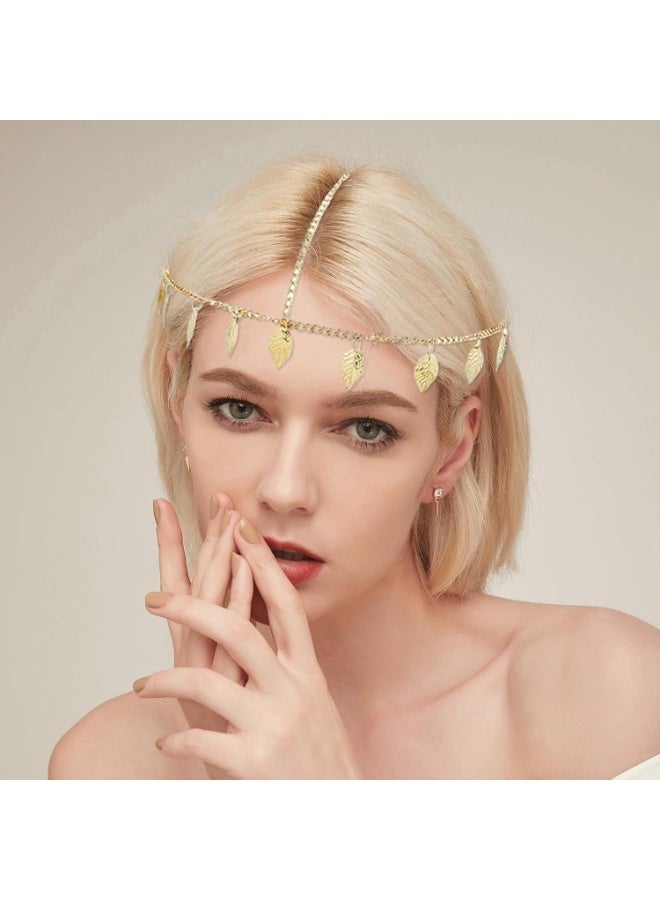 4 Pieces Gold Head Chains, Boho Jewelry Headbands Tassel Festival Prom Forehead Chain for Women Girls - Image 4