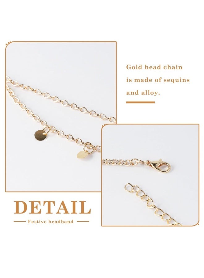 4 Pieces Gold Head Chains, Boho Jewelry Headbands Tassel Festival Prom Forehead Chain for Women Girls - Image 5