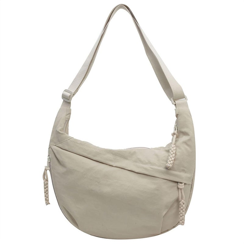 acdiac Crescent Crossbody Shoulder Bag For Women Hobo Bag Multi-Pocket Nylon Backpack Travel Shopping Dumpling Bag (Black) - Image 1