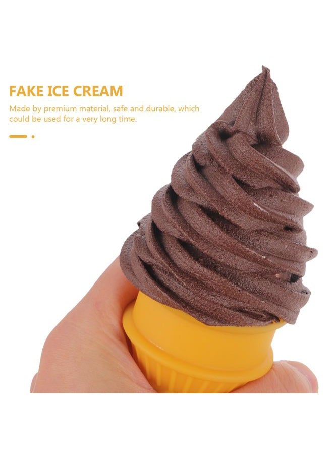 Hemoton 4Pcs Fake Ice Cream Cone Artificial Ice Cream Model Pretend Play Kitchen Food Toy for Shop Window Display Decor Party Photo Props - Image 4