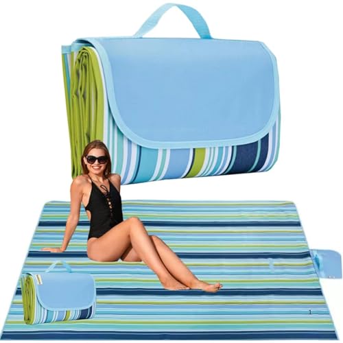 SPITEN Extra Large Waterproof Sand Proof Picnic Blanket – 5 X 6.5 Outdoor Mat | Lightweight Folding Travel Blanket for Beach, Park, Camping, Hiking, Garden, Yoga | Family Use (Multicolor) - Image 1