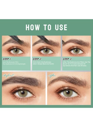 Eyebrow Pencil 4-Tips , Long-lasting makeup,Waterproof,Beauty eyes Smudge Resistant,Benefit Soft Finish,kajal Brown - view 4