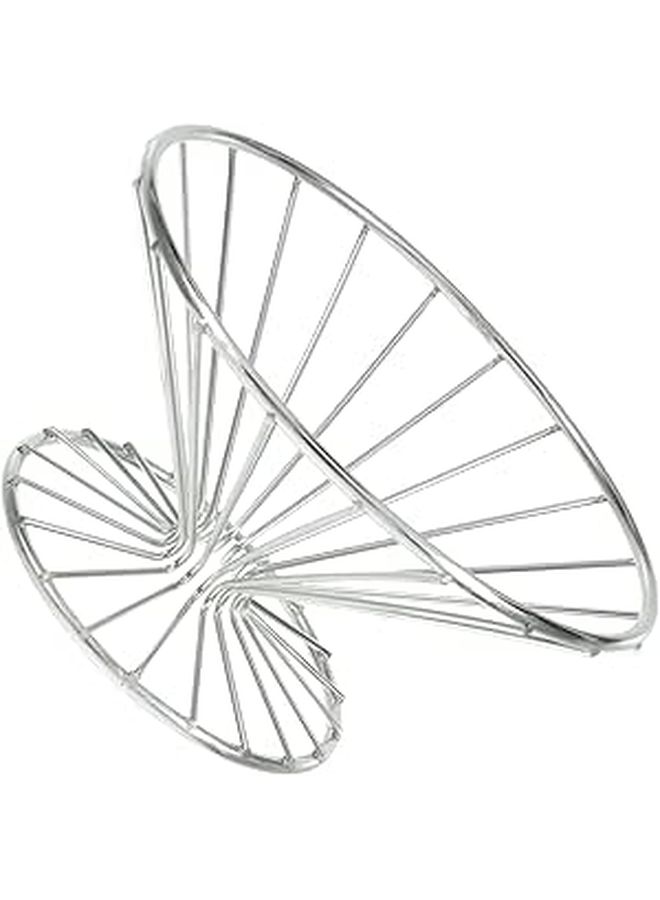 Silver Wire Mesh Fruit Basket Bowl Kitchen Counter Table Storage Decor - Image 1