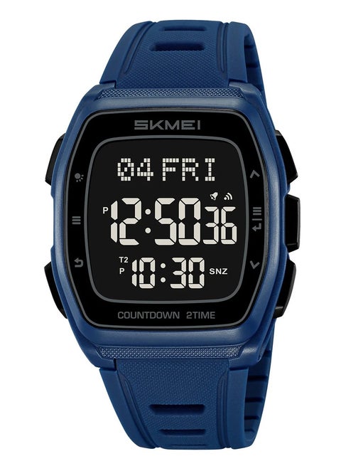 SKMEI Countdown Stopwatch Hombre Back Light Digital For Men Sports Watches 5Bar Waterproof Week Date Wristwatch 2441  (Blue)