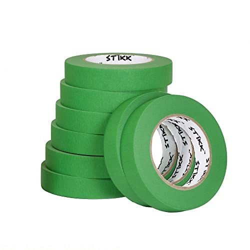 STIKK Painters Tape - 8pk Green Painter Tape - 1 inch x 60 Yards - Paint Tape for Painting, Edges, Trim, Ceilings - Masking Tape for DIY Paint Projects - Residue-Free Painting Tape - Image 1