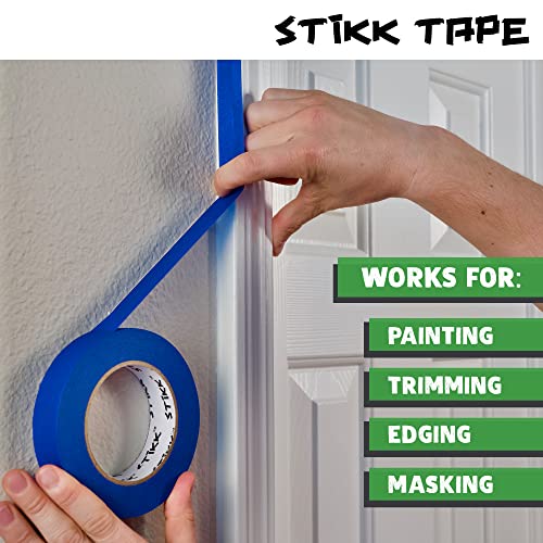 STIKK Painters Tape - 8pk Green Painter Tape - 1 inch x 60 Yards - Paint Tape for Painting, Edges, Trim, Ceilings - Masking Tape for DIY Paint Projects - Residue-Free Painting Tape - Image 4