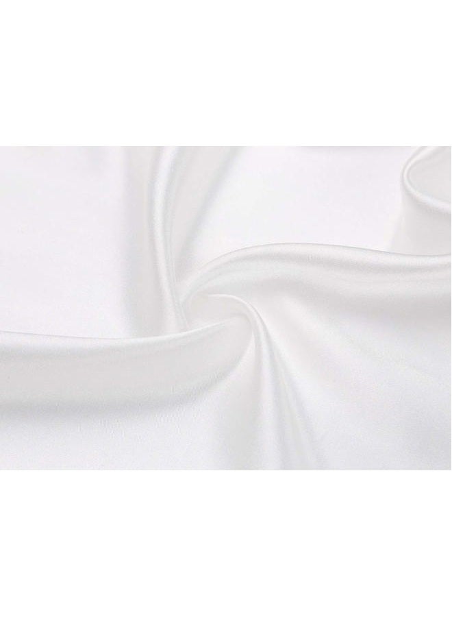 sunshinemall Women's Satin Kimono Robes with Rhinestones Bride Bridesmaid Short Getting Ready Wedding Dressing Gown, White, L-XL - Image 5