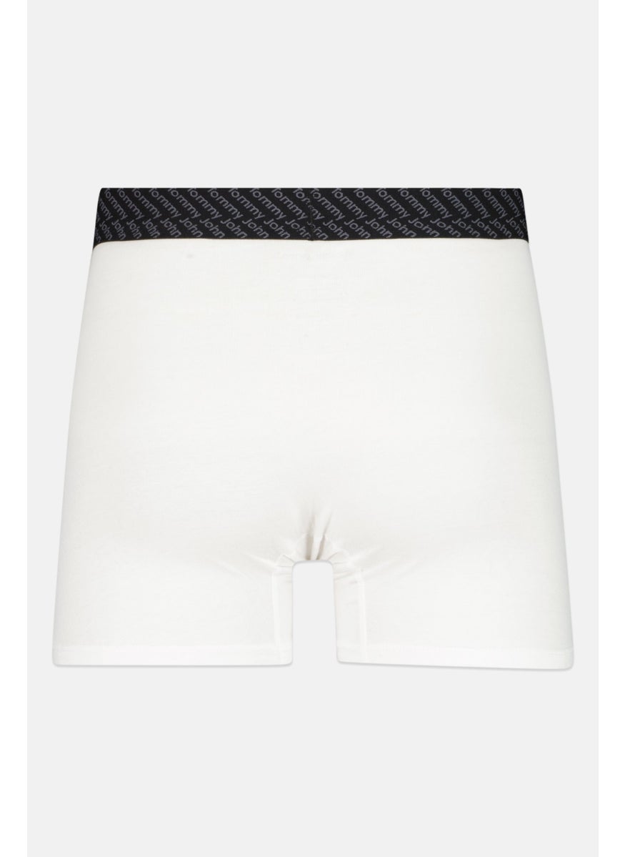 Tommy John - Men 2 Pieces 4 Inseam Brand Logo Boxer Briefs, White - Image 1