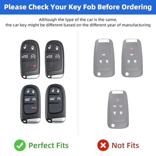 Z8 Key Fob Cover Key Protective Case Metal Key Shells Compatible with Jeep Wrangler Grand Cherokee Renegade Dodge Durango Challenger Patriot Grand Comander Journey Fiat Dart Chrysler 200 300 Ram 1500 - Image 3