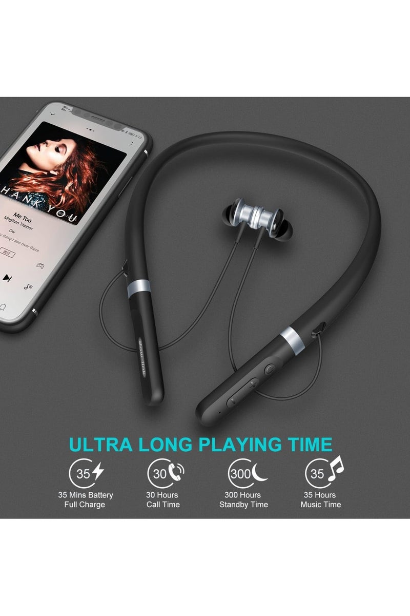 Daw Link Neckband Headphones | Wireless Bluetooth 5.2 Earbuds with Built-In Microphone | Ultra Lightweight Automatic Noise Cancellation (ENC) | 30 Hours Long Playtime Stereo Bass In Ear Headset - Image 1