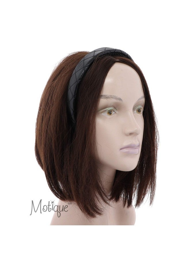 Motique Accessories Black Quilted Squares Headband Solid Hair Band For Women And Girls - Image 3