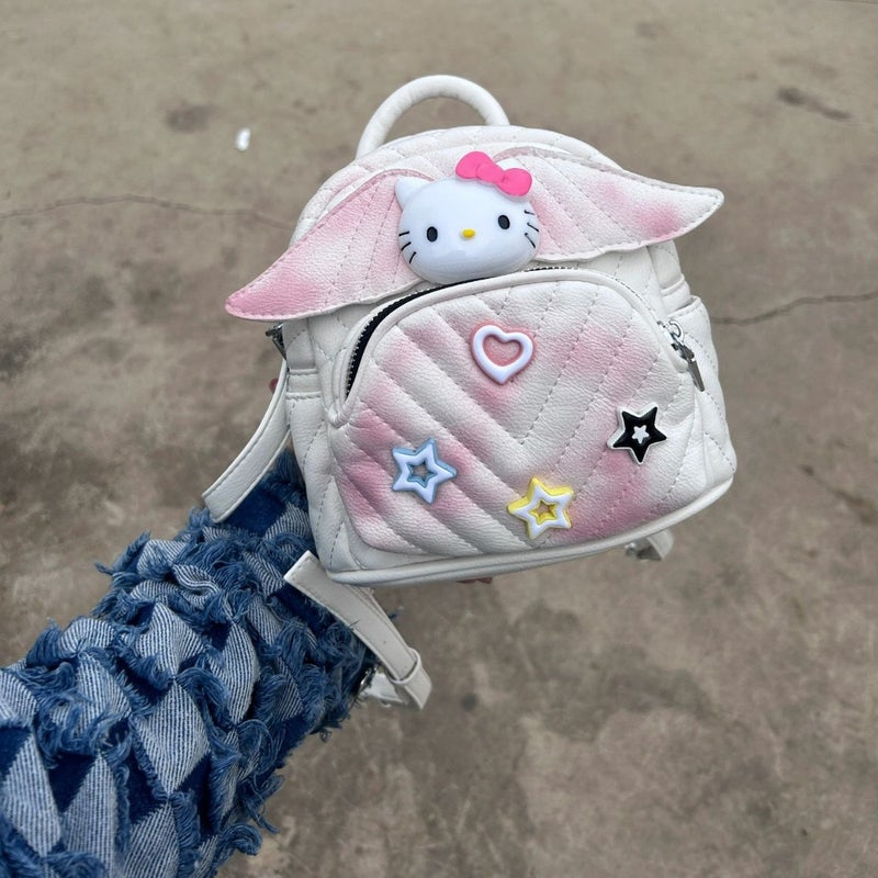 Hellokitty Tie-Dye Embroidery Backpack For Women 2023 New Y2K Versatile Mini Shoulder Bag Jelly Bag - Image 2
