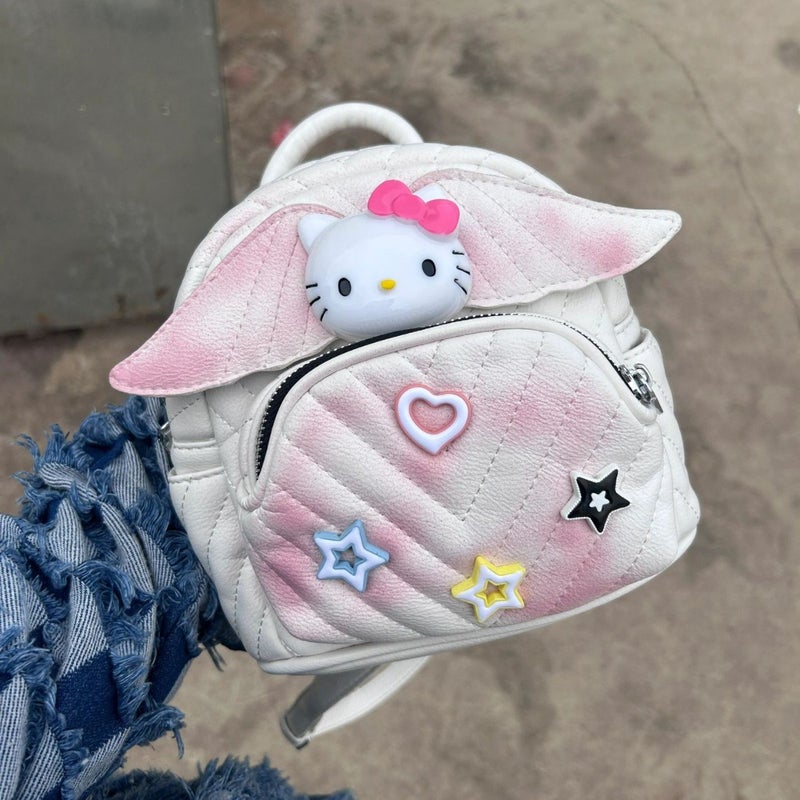 Hellokitty Tie-Dye Embroidery Backpack For Women 2023 New Y2K Versatile Mini Shoulder Bag Jelly Bag - Image 5