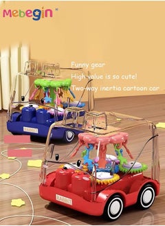MEBEGIN 4Pcs Pull Back Gear Toys, Transparent Toy Car with Visible Colored Moving Gears, Cartoon Animal Inertia Pull Back Bus, Adorable Vehicle Toy for Kids, Stimulate Creativity and Hand-Eye Coordination, Made of High-quality ABS Material, BPA-free  - Image 2