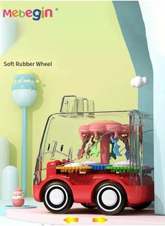 MEBEGIN 4Pcs Pull Back Gear Toys, Transparent Toy Car with Visible Colored Moving Gears, Cartoon Animal Inertia Pull Back Bus, Adorable Vehicle Toy for Kids, Stimulate Creativity and Hand-Eye Coordination, Made of High-quality ABS Material, BPA-free  - Image 3