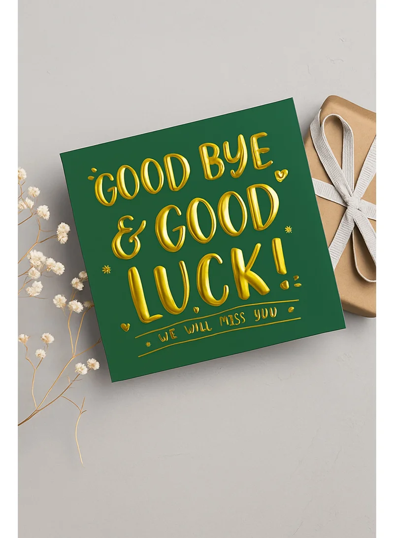 شير ذا لوف  بطاقة تهنئة بالوداع والحظ السعيد - بطاقة فاخرة أنيقة بتصميم لامع، مثالية للوداع والتقاعد والوظيفة الجديدة والمناسبات الخاصة