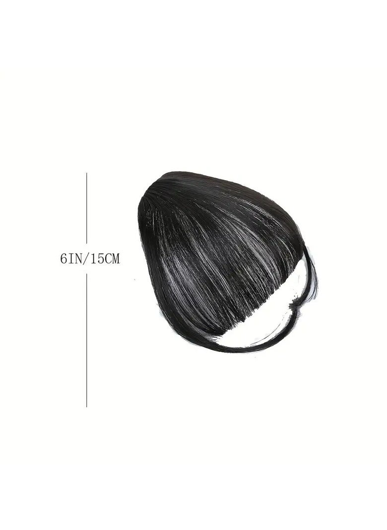 LANGMANNI Dark Brown Black Clip In Bangs - One Piece Fringe Hairpiece for Natural-Looking Volume and Length Hair Accessories Halloween Christmas  - Image 3