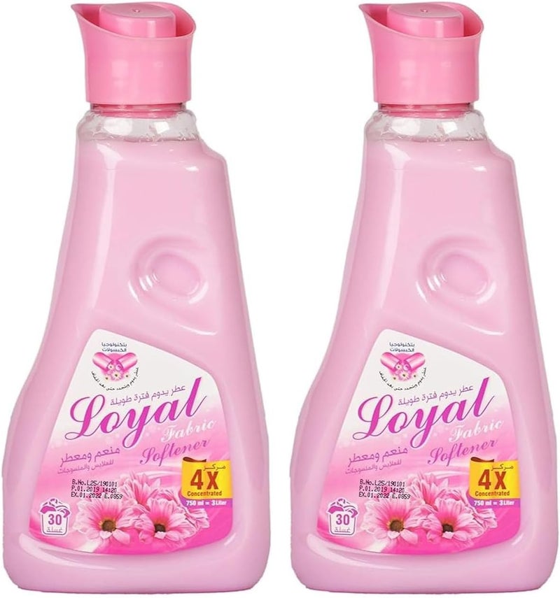 Loyal 750 ML, Pack of 2 Fabric Softener And Freshner with Soft Pink Fragrance Capsule 30+30 Washes - Image 1
