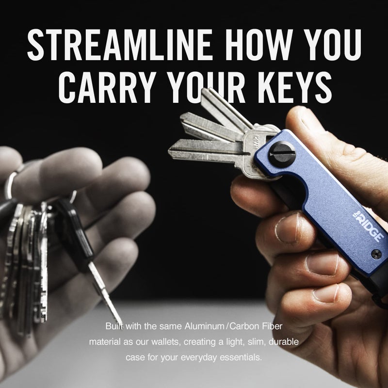 The Ridge The Ridge Key Organizer - Compact Metallic Key Holder | Minimalist Innovative Keyholder | Smart Keychain Secures 2-6 Keys (Alumnium Navy)  - Image 4