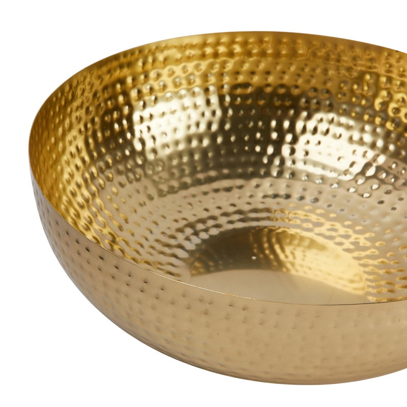 Creative Co-Op Round Hammered Metal Bowl, Gold Finish, 14" - Image 4