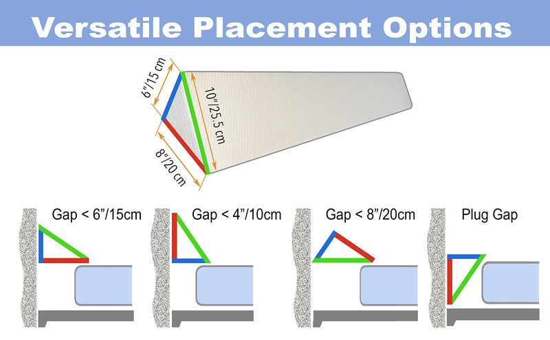 Insieme King Size Headboard Gap Filler (White). Long Bed Wedge Pillow for Covering Cracks Between Bed & Headboard or Wall with Pillow Support (76x8x6 inch) - Image 3