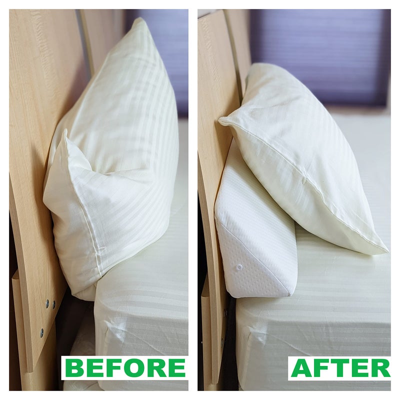 Insieme King Size Headboard Gap Filler (White). Long Bed Wedge Pillow for Covering Cracks Between Bed & Headboard or Wall with Pillow Support (76x8x6 inch) - Image 4