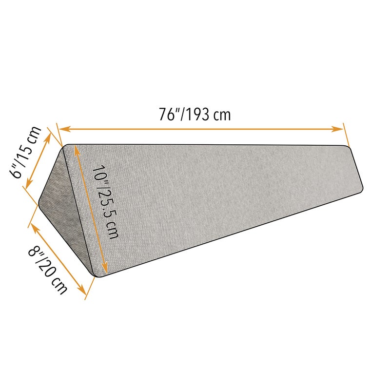 Insieme King Size Headboard Gap Filler (White). Long Bed Wedge Pillow for Covering Cracks Between Bed & Headboard or Wall with Pillow Support (76x8x6 inch) - Image 5