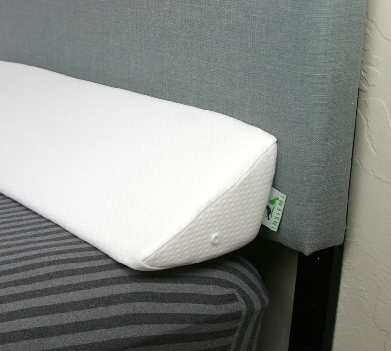 Insieme King Size Headboard Gap Filler (White). Long Bed Wedge Pillow for Covering Cracks Between Bed & Headboard or Wall with Pillow Support (76x8x6 inch) - Image 1