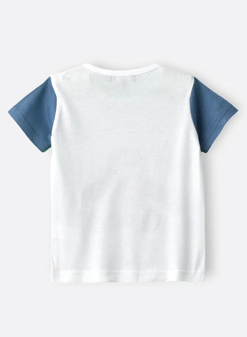 JAM Boys' White Meditation Sloth Graphic Cotton T-Shirt