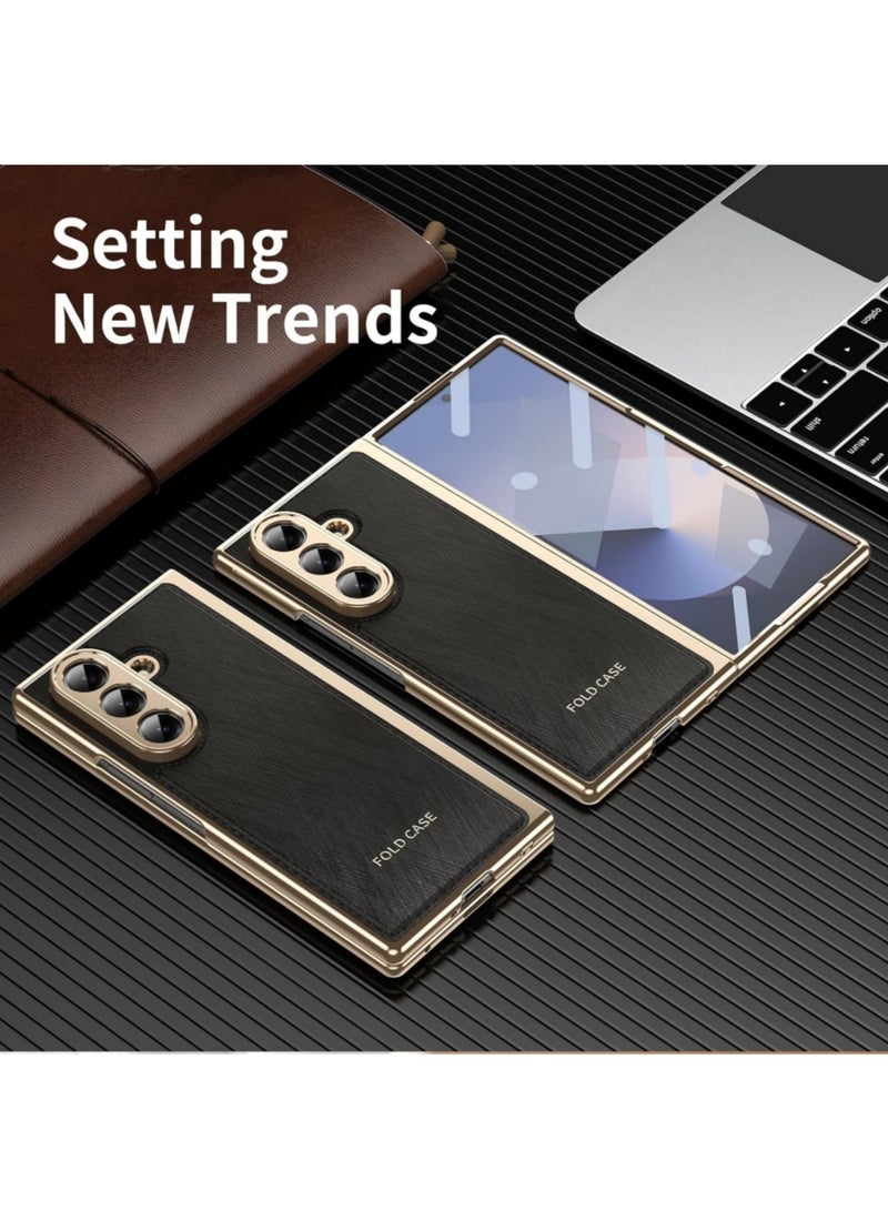 اووكاي جراب هاتف واقٍ متوافق مع جراب Samsung Galaxy Z Fold 7 مع واقي شاشة، غطاء هاتف واقٍ من الجلد بتصميم نحيف، غطاء هاتف واقٍ كامل نحيف، جراب واقٍ مقاوم للصدمات، غطاء كامل (أسود)  - Image 5
