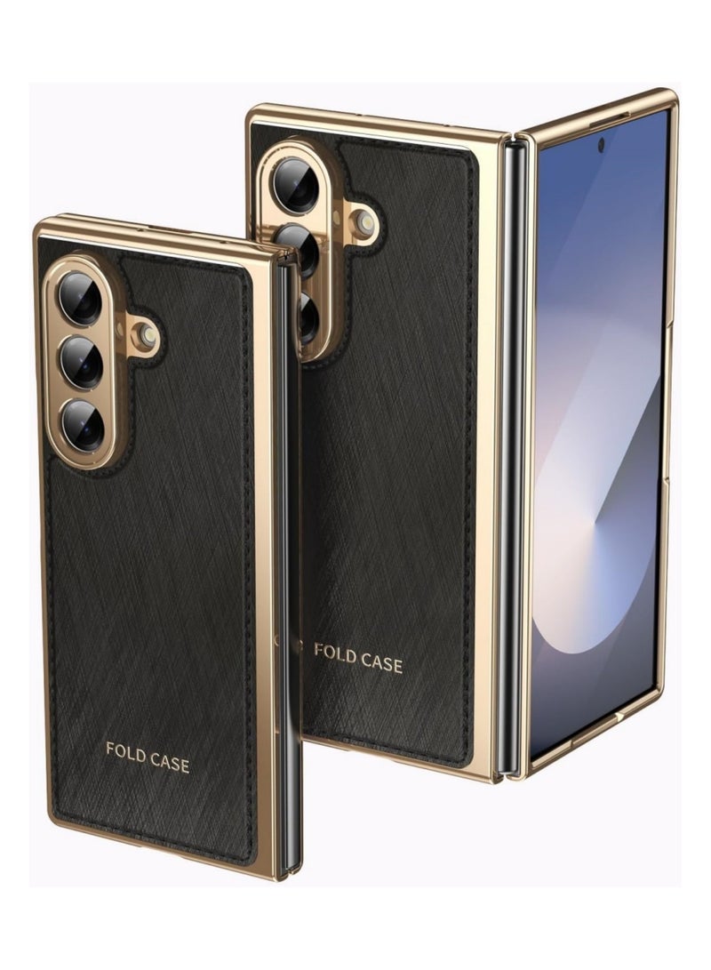 اووكاي جراب هاتف واقٍ متوافق مع جراب Samsung Galaxy Z Fold 7 مع واقي شاشة، غطاء هاتف واقٍ من الجلد بتصميم نحيف، غطاء هاتف واقٍ كامل نحيف، جراب واقٍ مقاوم للصدمات، غطاء كامل (أسود)  - Image 1