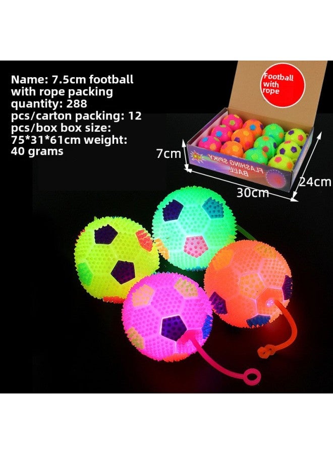إسكدنيا كرة تدليك مرنة فلاش كرة القفز الكرة الشائكة كرة تدليك مضيئة لعبة الحيوانات الأليفة كشك السوق الليلي بالجملة اللون: 7.5 لون كرة القدم شعر مختلط بحبل - Image 1