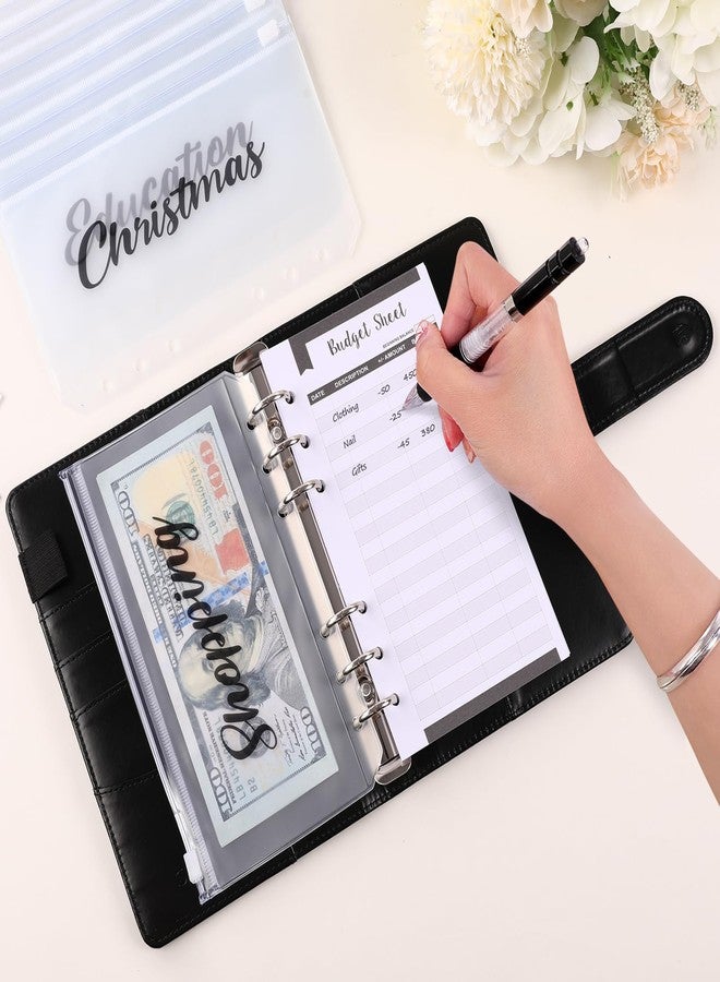 SKYDUE Budget Binder with Divination Cover A6 GoldenBlack, Money Saving Binder with Zipper Envelopes, Cash Envelopes and Expense Budget Planner Sheets for Budgeting Book - Image 2