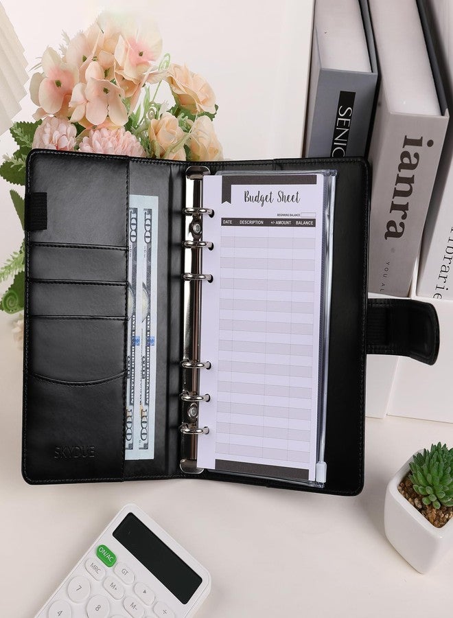 SKYDUE Budget Binder with Divination Cover A6 GoldenBlack, Money Saving Binder with Zipper Envelopes, Cash Envelopes and Expense Budget Planner Sheets for Budgeting Book - Image 5