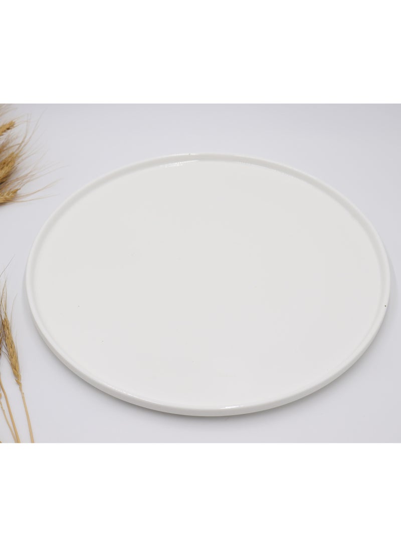 AJ White ceramic - 10" Pizza Plate  - Image 1