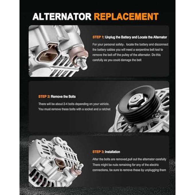 ASAPE New Alternator Fit for 2003-2004 for Hyundai Elantra 2.0L 2004-2006 for Kia Spectra 2.0L, Replace OE 13973 - Image 5