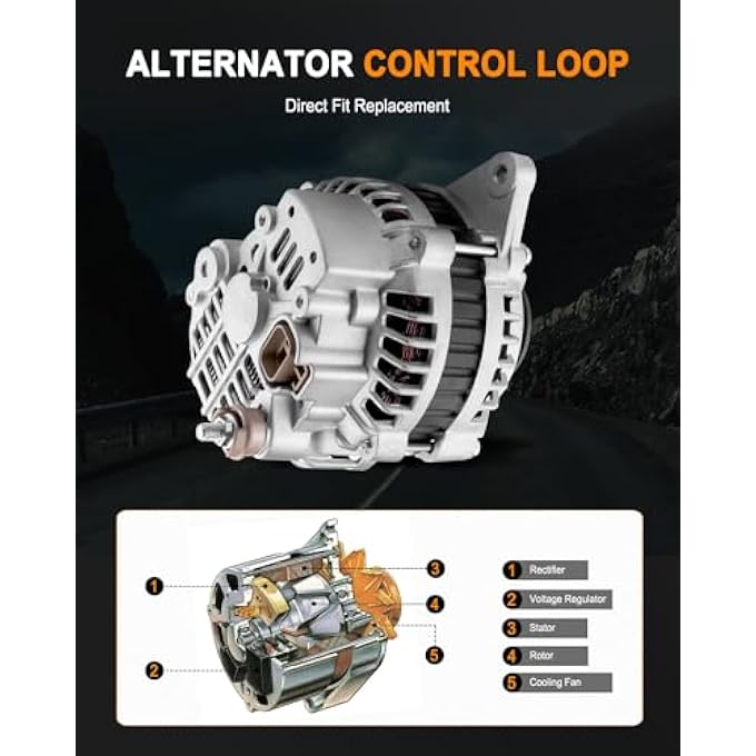 ASAPE New Alternator Fit for 2003-2004 for Hyundai Elantra 2.0L 2004-2006 for Kia Spectra 2.0L, Replace OE 13973 - Image 3