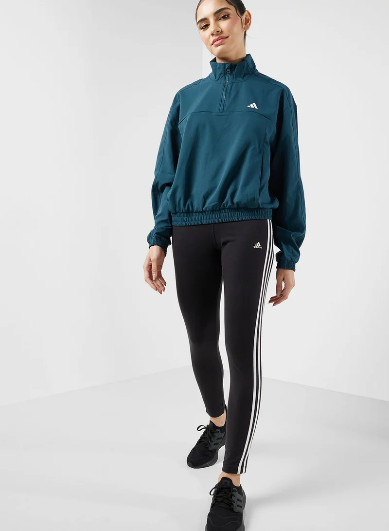Adidas Aeroready Train Essentials Woven Quarter-Zip Track Top