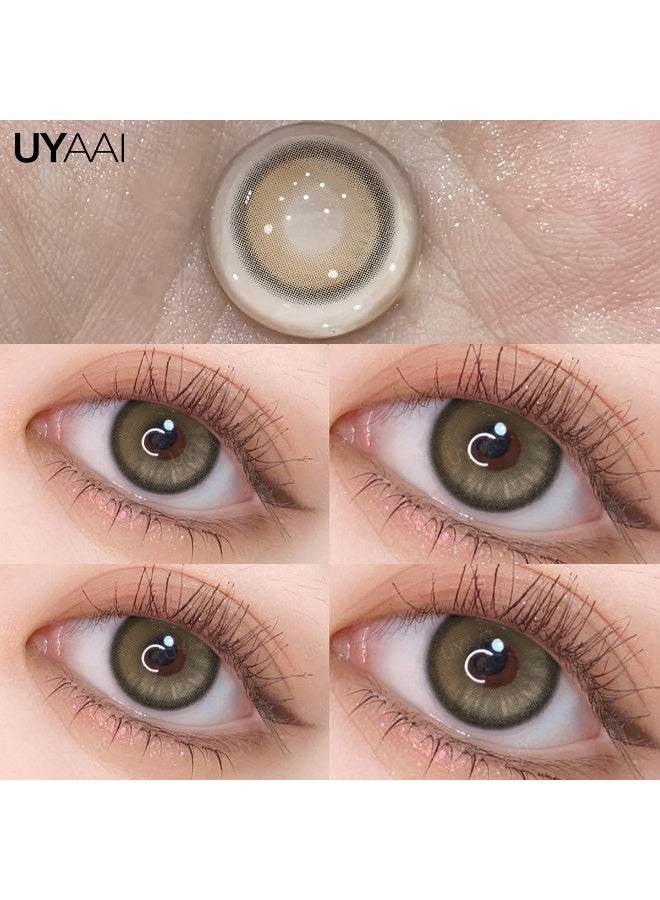 يواي عدسات لاصقة ملونة بنية - عدسات تجميلية للجنسين - عدسات موضة طبيعية محتوى الرطوبة 42% - Image 2