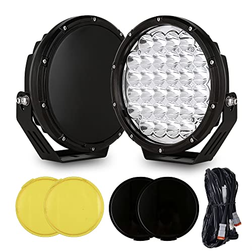 BIGLION.X 9 Inch Round LED Offroad Lights Pair 320W Amber Driving Lights Super Bright 48800LM Spot Lights Waterproof IP68 12V 24V for Pickup Trucks SUV UTV 4WD - Image 1