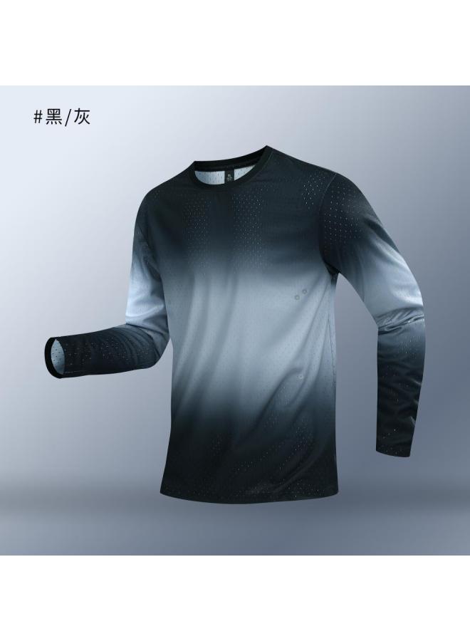 Fitness Long-sleeved Sportswear Quick-drying Clothing Fitness Running Base Clothing Elastic Sweat-absorbent Breathable Sports Suit Badminton