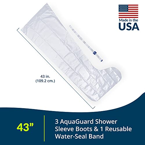 AquaGuard TIDI AquaGuard Boot – Shower Protection Boot with Water-Seal Band – Leg Cast Cover – 3 Boots and 1 Water-Seal Band per Package – Home Medical Supplies (50017-RPK) - Image 2