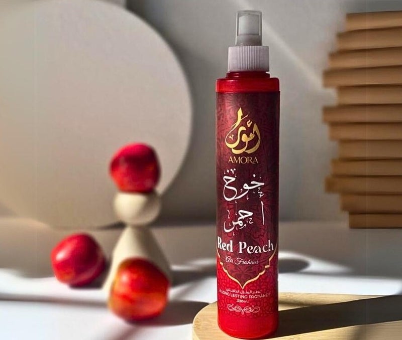 معطر منزلي خوخ احمر من امورا - 330 مل