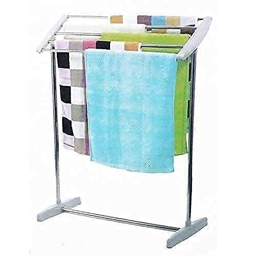 BBD kitchen shop Multifunctional Stainless Steel Mobile Towel Rack Clothes Drying Rack Dryer Hanger Nappies Undergarments Towels Rack Towel Rails Clothesline Pack of 1 - Image 2