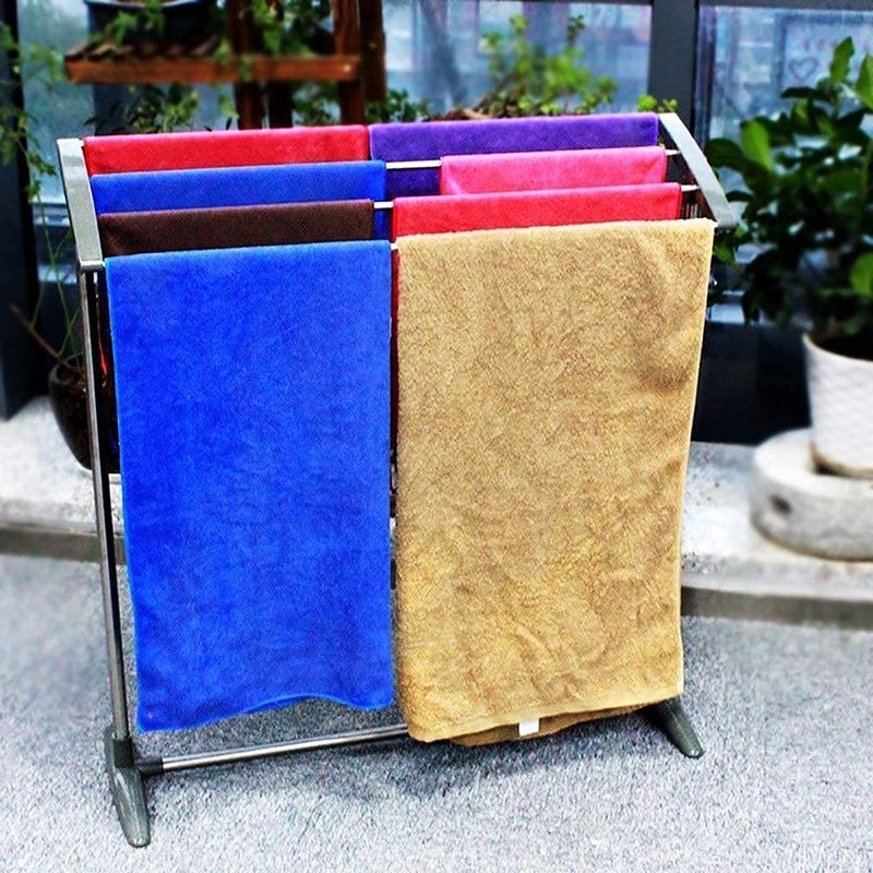BBD kitchen shop Multifunctional Stainless Steel Mobile Towel Rack Clothes Drying Rack Dryer Hanger Nappies Undergarments Towels Rack Towel Rails Clothesline Pack of 1 - Image 3